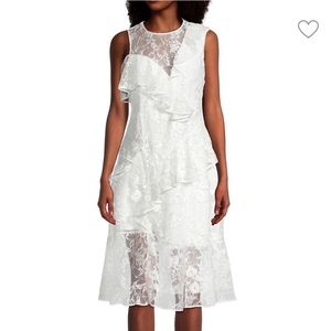 Sachin & Babi lace ruffle dress ivory
